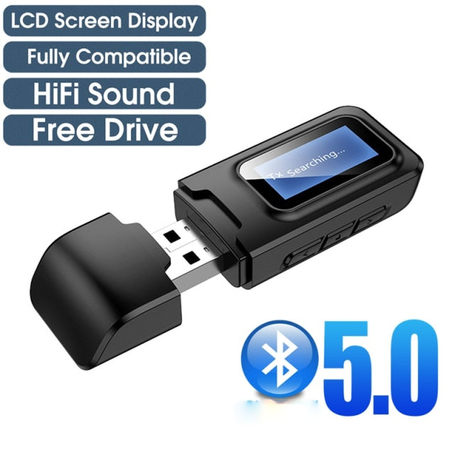 USB Bluetooth Transmitter Audio Bluetooth 5.0 Adapter For Car PC TV HD